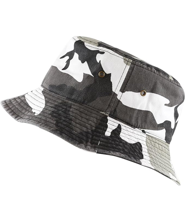 The Hat Depot Bucket Hat - Unisex 100% Cotton & Denim UPF 50 Packable Summer Travel Beach Sun Hat