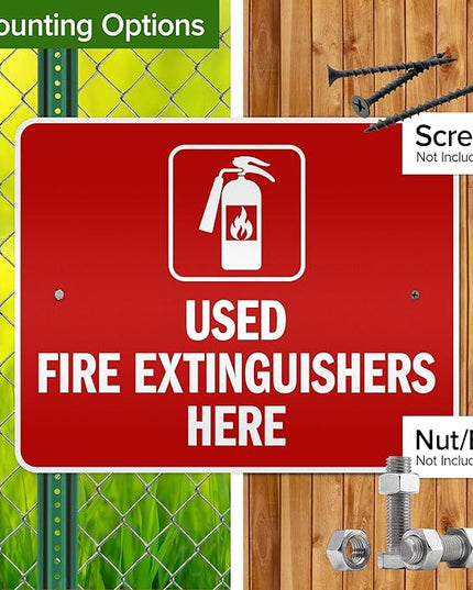 Used Fire Extinguishers Here Sign, 24x30 Inches, 3M EGP Reflective .080 Aluminum, Fade Resistant, Made in USA by My Sign Center