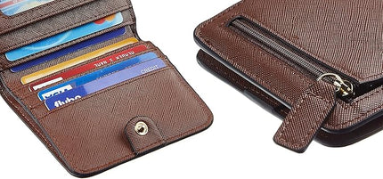 Toughergun Women’s Small Slim Leather Wallet with RFID Protection, Compact Bifold Mini Purse with Clear ID Window