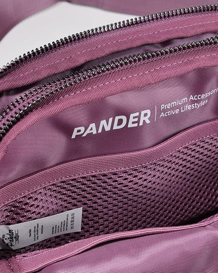 Pander Everywhere Belt Bag for Women, 5 Zipper Pockets Nylon Crossbody Fanny Pack Purse (Purple Lavender)