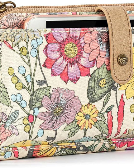 Sakroots Artist Circle Smartphone Crossbody in Coated Canvas, Detachable Wristlet Strap