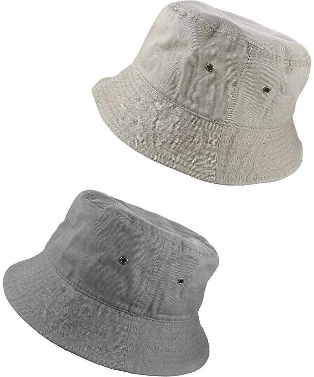 Gelante Solid Color 100% Cotton Bucket Hat for Women and Men Packable Travel Summer Beach Hat