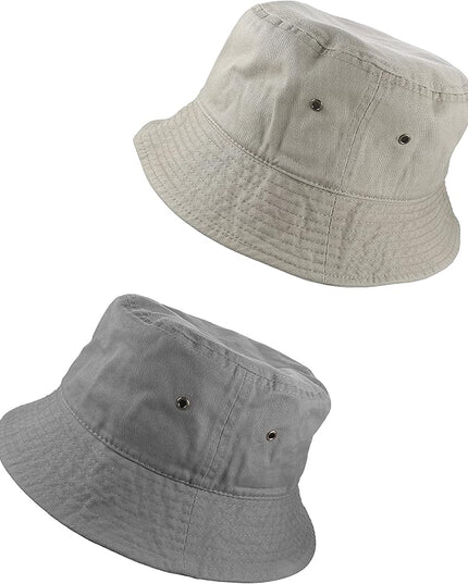 Gelante Solid Color 100% Cotton Bucket Hat for Women and Men Packable Travel Summer Beach Hat