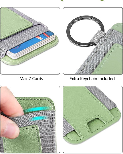 ExtreLife For Magsafe Wallet, Strongest Magnetic Wallet for iPhone 17/16/15/14/13/12 Series, Magnetic Card Holder with 2 Card Slots, RFID Blocking, Vegan Leather, Hold 7 Cards, Light Green