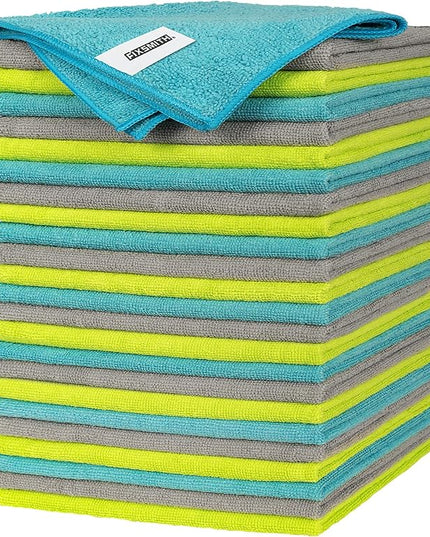 FIXSMITH Microfiber Cleaning Cloth - Pack of 24, Multi-Functional Cleaning Towels, Size: 12 x 16 in, Highly Absorbent Cleaning Rags, Lint-Free, Streak-Free Cleaning Cloths for Car Kitchen Home Office