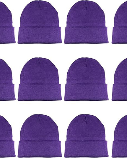 Gelante Unisex Beanie Cap Knitted Warm Solid Color and Multi-Color Multi-Packs