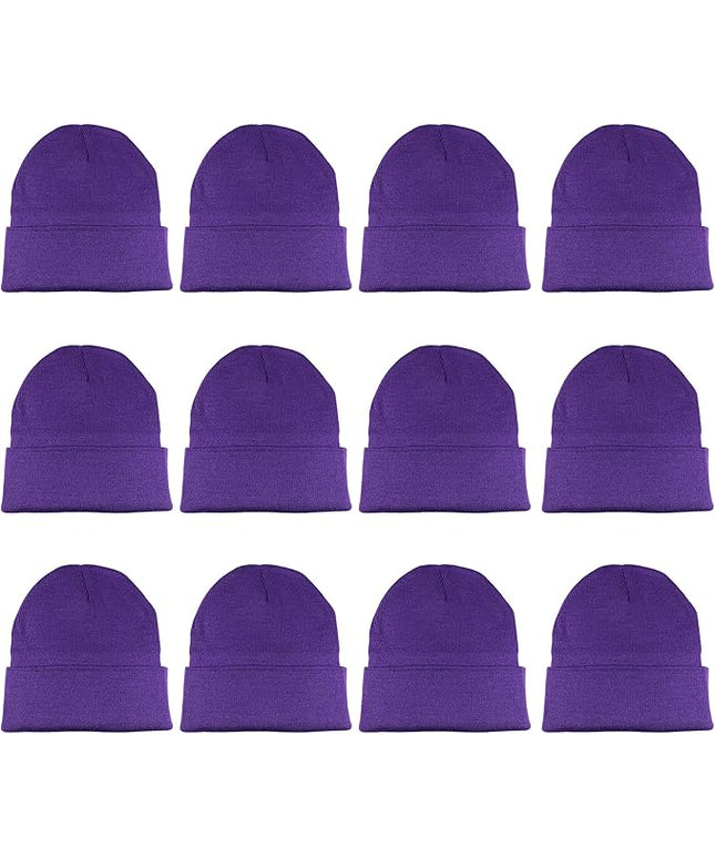 Gelante Unisex Beanie Cap Knitted Warm Solid Color and Multi-Color Multi-Packs