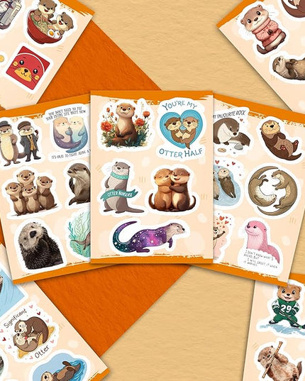 100Pcs Otter Stickers for Water Bottle - Sea Otter Gifts, Party Supplies & Party Decorations - Gift for Women & Men