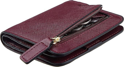 Toughergun Women’s Small Slim Leather Wallet with RFID Protection, Compact Bifold Mini Purse with Clear ID Window