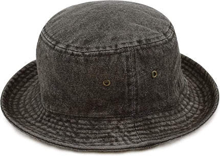 The Hat Depot Bucket Hat - Unisex 100% Cotton & Denim UPF 50 Packable Summer Travel Beach Sun Hat
