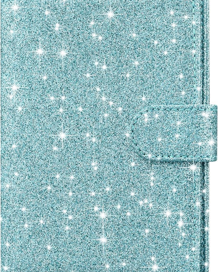 HOTCOOL Passport Holder Travel Essentials Airplane & Cruise Essentials Ship Leather Wallet Cover Case RFID Blocking Women & Men Vacation Travel Accessories Gifts Deals, Glitter - Blue