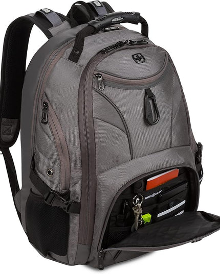 SwissGear 1900 ScanSmart 17” Laptop Backpack Stingray Ballistic – Reflective Tech Backpack with ScanSmart Compartment – Multiple Organizer Pockets & RFID Scan Blocking Technology