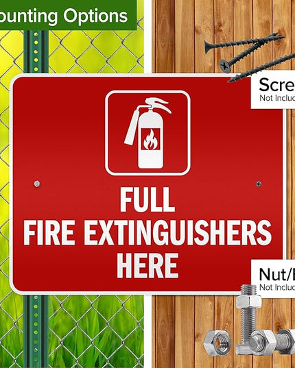 Full Fire Extinguishers Here Sign, 24x30 Inches, 3M EGP Reflective .080 Aluminum, Fade Resistant, Made in USA by My Sign Center