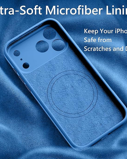 FireNova Magnetic for iPhone 17 Pro Max Case, Compatible with MagSafe, [Integrated Silicone Camera Control Button] [Camera Protection] Anti-Scratch Microfiber Lining Phone Case, 6.9", Blue