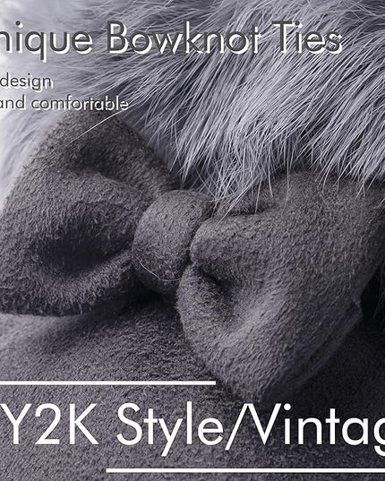 Vagasi Women Touch Screen Gloves, Fleece Lined Winter Gloves for Ladies, Thermal Suede Gloves Fur Cuff for Girls Gifts