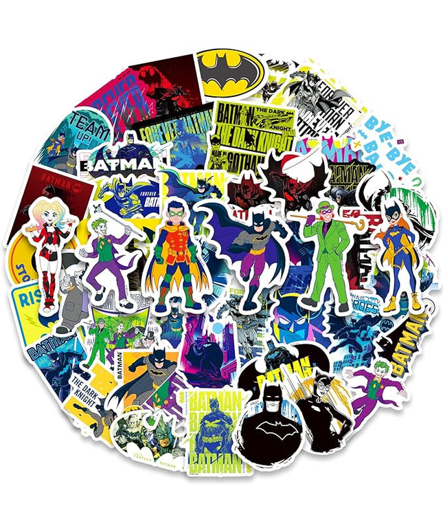 Batman Stickers for Water Bottles – 50PCS Superhero Vinyl Stickers for Kids, Teens, Adults - Waterproof Vinyl Decal Sticker for Laptop, Phone, Skateboard, Scrapbook, Party Favors, Gifts