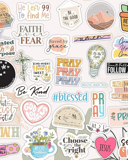 123 PCS Christian Bible Verse Stickers by Puraesla – Scripture Inspiring Journaling & Religious Study Decals for Water Bottles, Laptops, Notebooks – Vinyl Waterproof