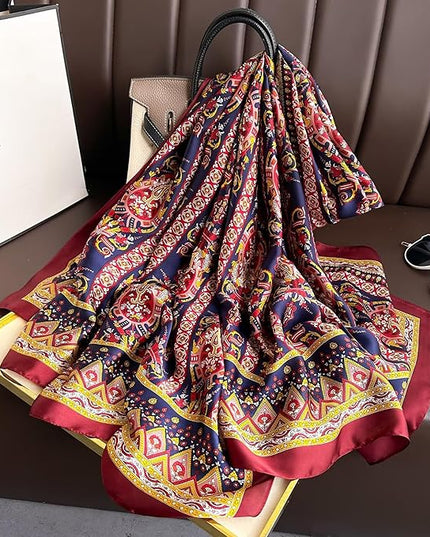 Fashion Scarves Scarf 100% Silk Feeling Scarf Silk Like Scarves Long Lightweight Sunscreen Shawls for Women