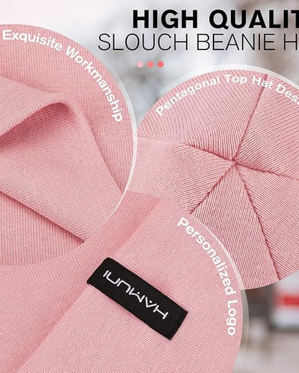 Slouchy Beanie for Women Men Soft Cotton Chemo Hats Double-Layer Warm Beanie Cap for Daily Wear & Transitional Seasons