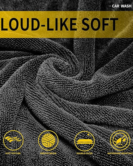 2 Pack Car Drying Towels (48”x24”),Extra Large Double-Twist Pile Drying Towels Car Detailing for Car Care Wash,Car Super Cleaning Supplies Accessories kit,Ultra Absorbency