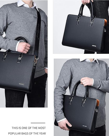 FSD.WG]Business Bag Leather Briefcase Shoulder Laptop Business Bag for Men