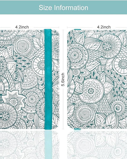 WALNEW Passport Holder for Travel, RFID Passport Cover Wallet for Women Men, PU Leather Passport Book Card Holder Case with Pen (Elastic Band Closure, D-Green Petals)