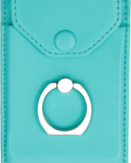 Cell Phone RFID Ring Stand - Wallet Holder for iPhone, Android & All Smartphones - Adhesive Credit Card Holder - Green