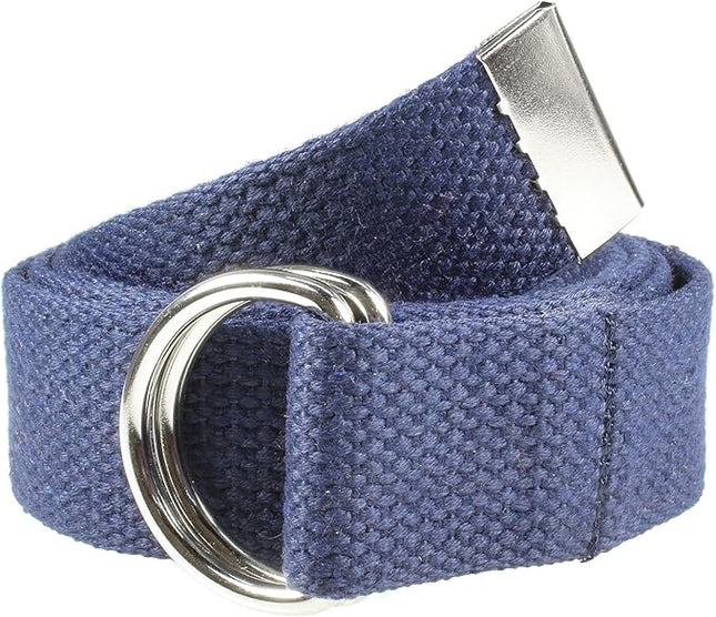 Gelante Canvas Web D Ring Belt Silver Buckle Military Style for men & women 1 or 3 pcs