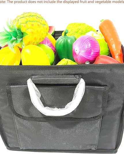 Trunk Organizer With Lid,Small,Black 28L,For SUV Car Truck,Collapsible Waterproof Oxford Fabric,Portable Multipurpose sorting,2-Compartments with Aluminium Alloy Handle