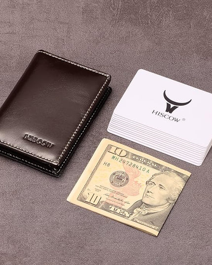 Leather Business Card Case Holder for Men & Women, Italian Calfskin
