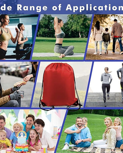 BeeGreen Drawstring Backpack Bags 20,30,50 Packs Reflective String Bags for Gym Sport Trip Cinch Sack DIY for Women Men