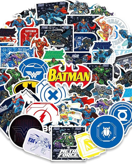 Superhero Stickers for Water Bottles - 50PCS Stickers for Boys, Teens, Adults - Sticker Waterproof for Laptop, Phone, Skateboard, Scrapbook, Party Favors, Gifts