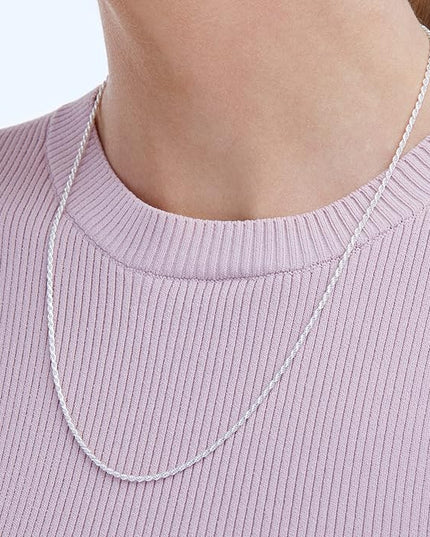 Amazon Essentials Sterling Silver Diamond Cut 14 Inches Rope Chain Necklace