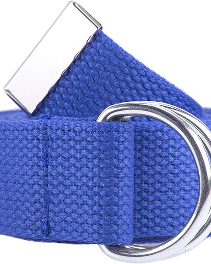 Gelante Canvas Web D Ring Belt Silver Buckle Military Style for men & women 1 or 3 pcs