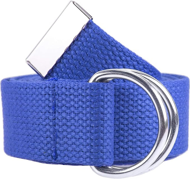 Gelante Canvas Web D Ring Belt Silver Buckle Military Style for men & women 1 or 3 pcs