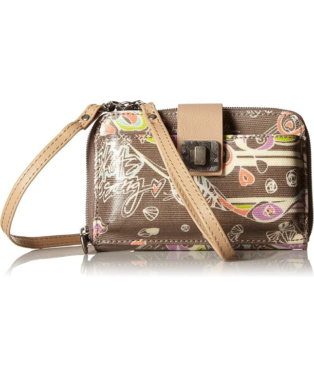 Sakroots Artist Circle Smartphone Crossbody in Coated Canvas, Detachable Wristlet Strap