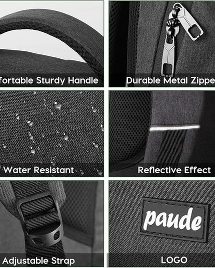 Paude Backpack for Men and Women,17.3 inch School Backpack for Teens,Travel Laptop Backpack with USB Charging port for Business College Travel