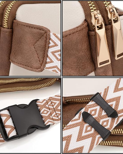 UTO Fanny Pack for Women Crossbody Trendy Fashion Belt Purse Chest Waist Hip Bumbag for Outdoor Shopping Travel Hiking