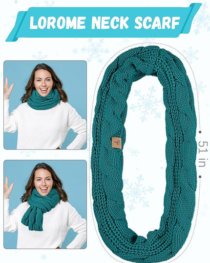Winter Beanie Hat Scarf Gloves, Warm Fleece Knit Hats Touch Screen Gloves Neck Scarf Set Winter Gifts for Unisex Adult