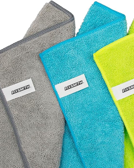 FIXSMITH Microfiber Cleaning Cloth - Pack of 8, Size: 12 x 16 in, Multi-Functional Cleaning Towels, Highly Absorbent Cleaning Rags, Lint-Free, Streak-Free Cleaning Cloths for Car Kitchen Home