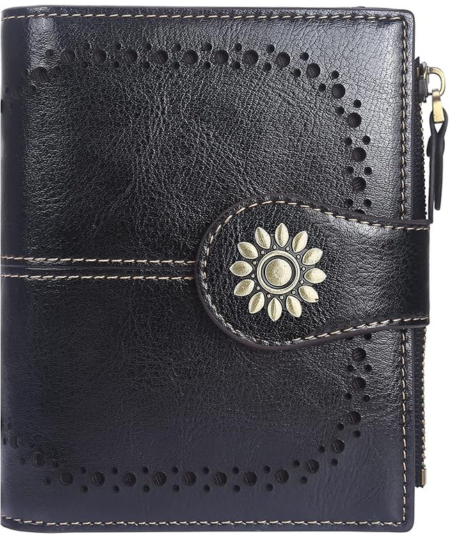 Lavemi Womens Leather Wallet Small Compact RFID Blocking Credit Card Case Purse with Zipper Pocket | Small, Compact, RFID Blocking, Zipper Pocket, Small, Compact
