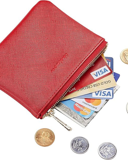 Chelmon Vegan Leather Coin Purse Pouch Change Purse With Zipper For Men Women