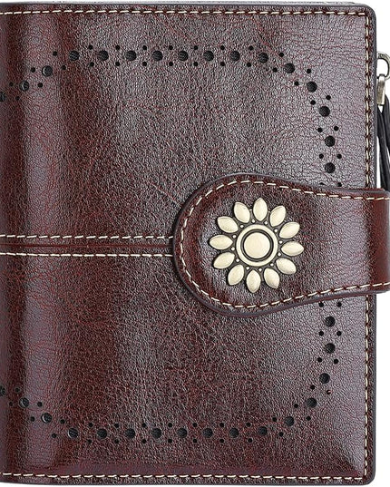 Lavemi Womens Leather Wallet Small Compact RFID Blocking Credit Card Case Purse with Zipper Pocket | Small, Compact, RFID Blocking, Zipper Pocket, Small, Compact