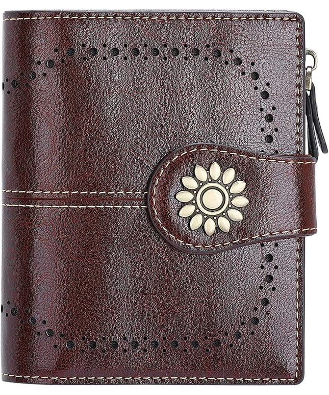 Lavemi Womens Leather Wallet Small Compact RFID Blocking Credit Card Case Purse with Zipper Pocket | Small, Compact, RFID Blocking, Zipper Pocket, Small, Compact