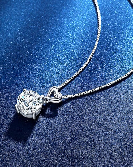 Heart Pendant Necklace Gifts for Wife, 1-6 Carat Moissanite Women's Pendant Necklace, Wedding Anniversary Eternity Jewelry Present for Wife, Birthday Gifts for Her
