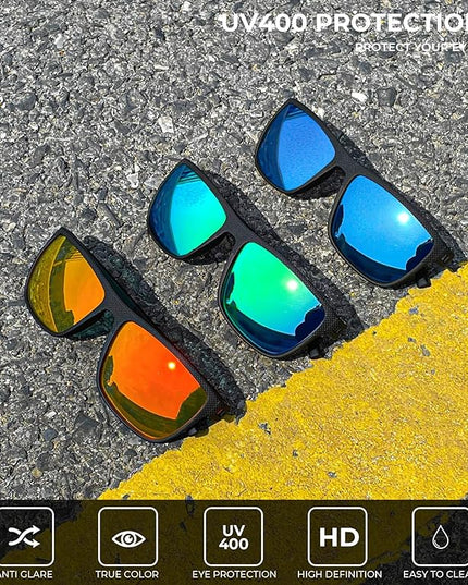 KALIYADI Polarized Sunglasses for Men, Lightweight Sun Glasses with UV Protection for Driving Fishing Golf