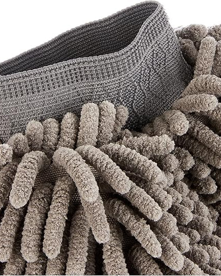 Amazon Basics Absorbent Microfiber Car Wash Drying Mitts, 2 Pack, Gray, 10.44" L x 9.06" W