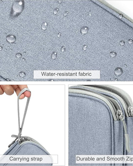 FYY Electronic Organizer, Travel Cable Organizer Bag Pouch Electronic Accessories Carry Case Portable Waterproof Double Layers All-in-One Storage Bag for Cable, Charger, Phone, Earphone Light Grey