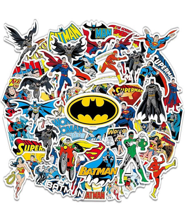 Superhero Stickers for Water Bottles – 50PCS Cartoon Stickers for Kids, Teens, Adults – Waterproof Vinyl Decal Sticker for Laptop, Phone, Skateboard, Scrapbook, Party Favors, Gifts