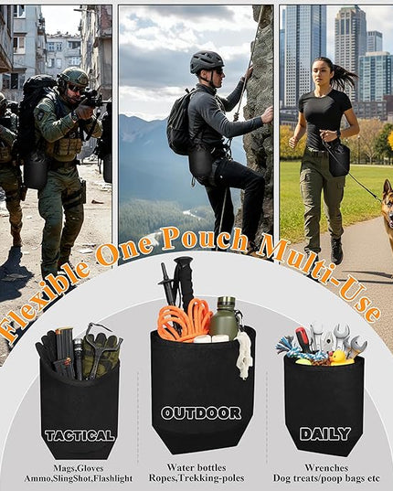 Dump Pouch,Rigid Mag Dump Pouches,Versatile Nylon Molle Pouches with 4PCS Malice Clips, Use for Magazine/Ammo Storage,Hunting, Hiking